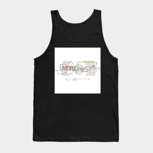 Greater Manchester Metrolink tram lines Word Map Tank Top